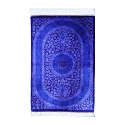 ペルシャ絨毯シルク<br>クム産アミーラン工房<br>絹100％　61×91cm<br>商品番号91490
