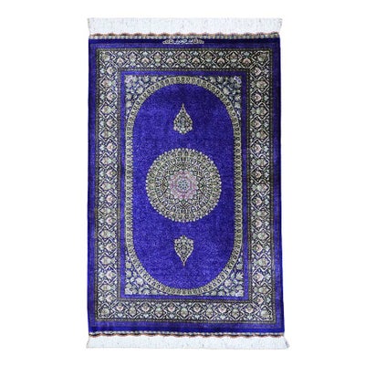 ペルシャ絨毯 クム産<br>アミーラン工房<br>絹100% 79×122cm<br>商品番号91492