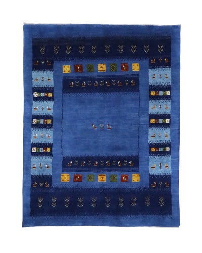 ペルシャ絨毯<br>シラーズ産ギャッベ<br>毛100% 149×189cm<br>商品番号89189