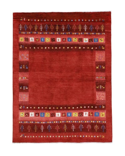 ペルシャ絨毯<br>シラーズ産ギャッベ<br>毛100% 150×196cm<br>商品番号89190