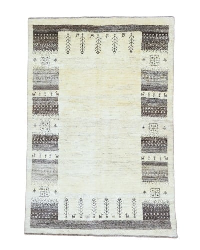 ペルシャ絨毯<br>シラーズ産ギャッベ<br>毛100% 148×225cm<br>商品番号91502