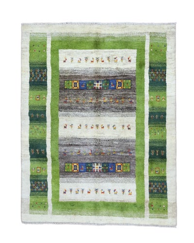 ペルシャ絨毯<br>シラーズ産ギャッベ<br>毛100% 156×200m<br>商品番号91510