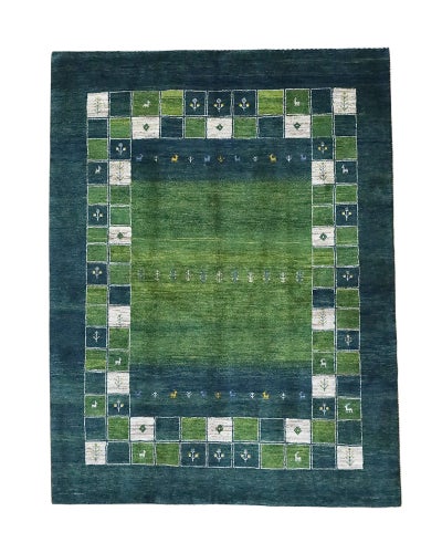 ペルシャ絨毯<br>シラーズ産ギャッベ<br>ファインカシュクリ<br>毛100%　152×199cm <br>商品番号91519