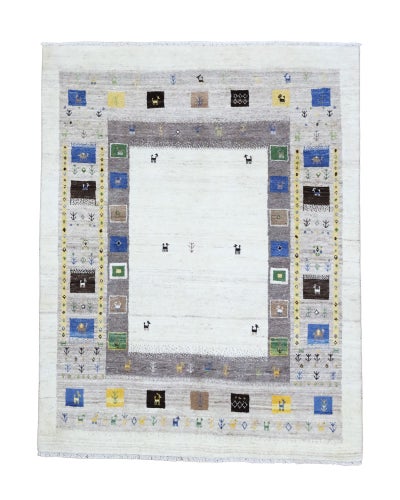 ペルシャ絨毯<br>シラーズ産ギャッベ<br>ファインカシュクリ<br>毛100%　155×198cm <br>商品番号91523