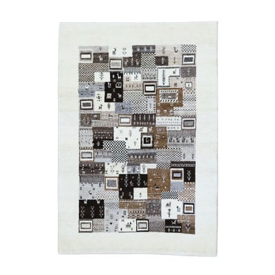 ペルシャ絨毯<br>シラーズ産ギャッベ<br>ファインカシュクリ<br>毛100%　102×149cm<br>商品番号85077