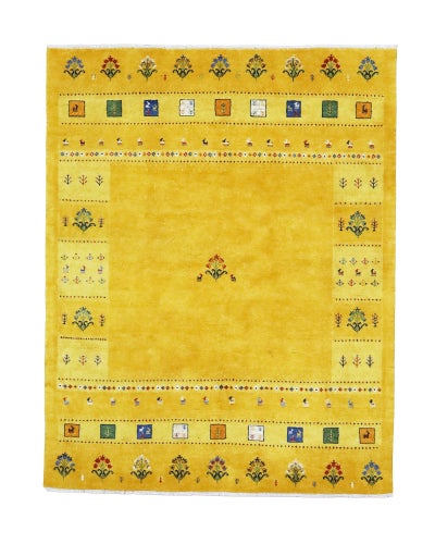 ペルシャ絨毯<br>シラーズ産ギャッベ<br>ファインカシュクリ<br>毛100%　154×197cm <br>商品番号89173