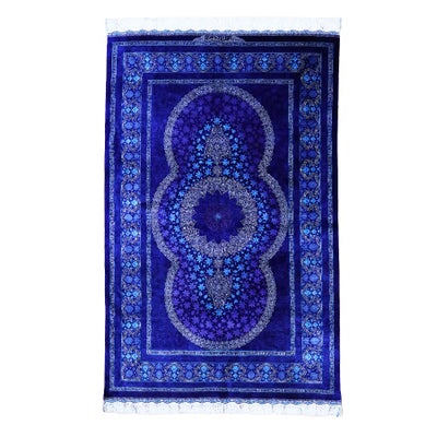 ペルシャ絨毯 クム産<br>アミーラン工房<br>絹100% 101×158cm<br>商品番号89713