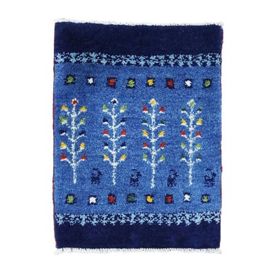 ペルシャ絨毯 手織り<br>ギャッベ　シラーズ産<br>毛100％　44×56cm<br>商品番号91354