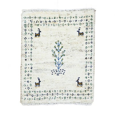  ペルシャ絨毯　手織り<br>ギャッベ<br>45×56cm<br>No.91357