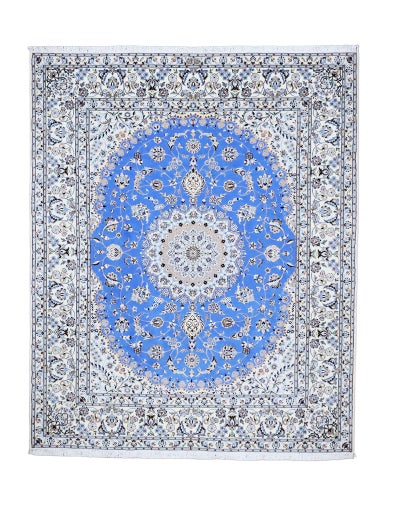 ペルシャ絨毯<br>ナイン産（シシラ）<br> ハビビアン工房<br>毛＆絹  207×252cm<br>商品番号83777