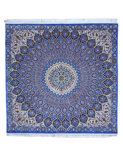 ペルシャ絨毯<br>イスファハン産<br>サイードナザリ工房<br>毛＆絹 208×202cm<br>商品番号90703