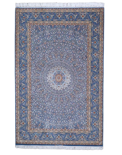 ペルシャ絨毯<br>イスファハン産<br>毛＆絹 200×308cm<br>商品番号90788