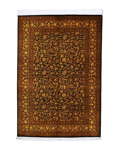 ペルシャ絨毯 クム産<br><br>絹100% 132×196cm<br>商品番号91586