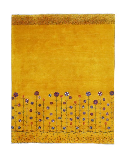 ペルシャ絨毯<br>シラーズ産ギャッベ<br>毛100% 150×187cm<br>商品番号92067