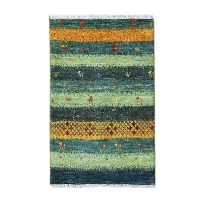 ペルシャ絨毯<br>シラーズ産ギャッベ<br>ファインカシュクリ<br>毛100％　51×80cm<br>商品番号92087
