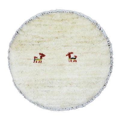ペルシャ絨毯<br>シラーズ産ギャッベ<br>毛100％　40×38cm<br>商品番号91937