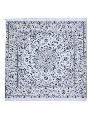 ペルシャ絨毯<br>ナイン産<br>毛&絹　200×199cm<br>商品番号91531