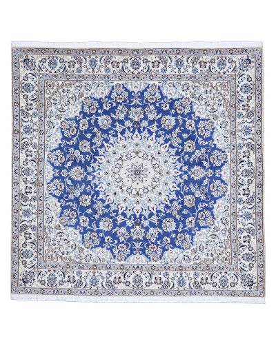 ペルシャ絨毯<br>ナイン産<br>毛&絹　201×204cm<br>商品番号91533