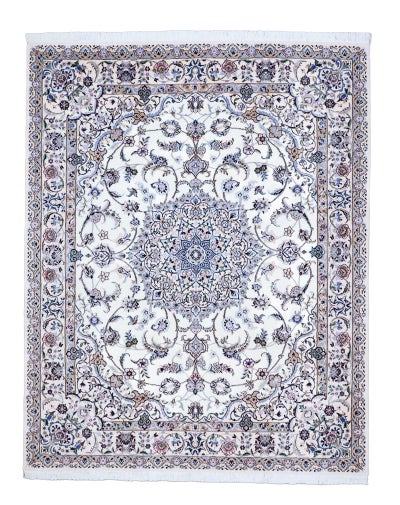 ペルシャ絨毯<br>ナイン産<br>毛＆絹 202×254cm<br>商品番号91537