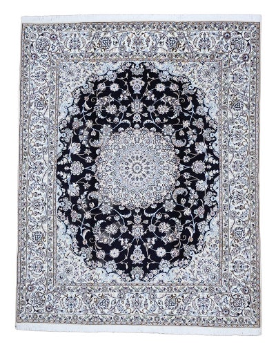 ペルシャ絨毯<br>ナイン産<br>毛＆絹 203×256cm<br>商品番号91538