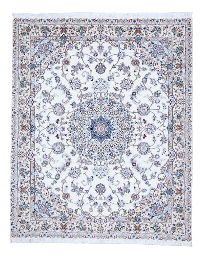 ペルシャ絨毯<br>ナイン産<br>毛＆絹 207×254cm<br>商品番号91540