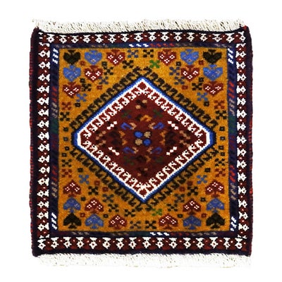 ペルシャ絨毯<br>ヤラメ<br>毛100％　41×41cm<br>商品番号91839