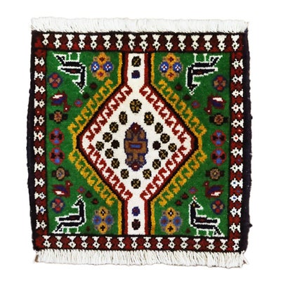 ペルシャ絨毯<br>ヤラメ<br>毛100％　42×41cm<br>商品番号91846