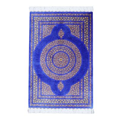 ペルシャ絨毯 クム産<br>シャナ工房<br>絹100% 80×123cm<br>商品番号92132