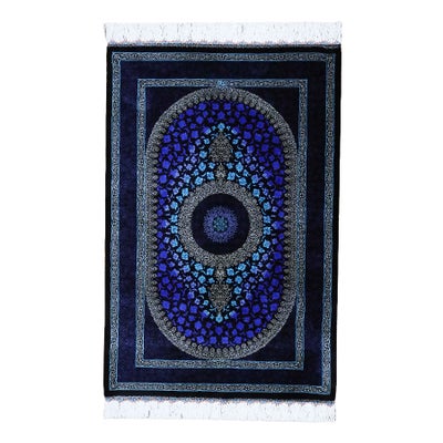 ペルシャ絨毯 クム産<br>シャナ工房<br>絹100% 80×122cm<br>商品番号92134