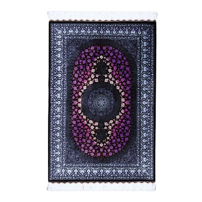 ペルシャ絨毯 クム産<br>シャナ工房<br>絹100% 80×120cm<br>商品番号92135