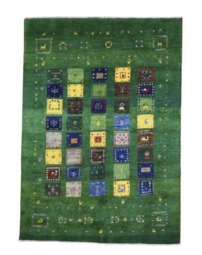 ペルシャ絨毯<br>シラーズ産ギャッベ<br>毛100%　165×232cm<br>商品番号92077