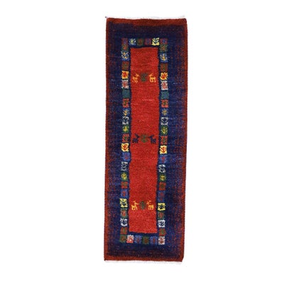 ペルシャ絨毯<br>シラーズ産ギャッベ<br>毛100％　39×113cm<br>商品番号92040