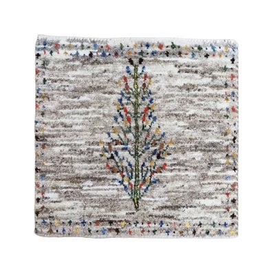 ペルシャ絨毯シラーズ産<br>ギャッベカシュクリ<br>毛100％　40×39cm<br>商品番号89134