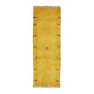 ペルシャ絨毯<br>シラーズ産ギャッベ<br>毛100％　42×120cm<br>商品番号 92046