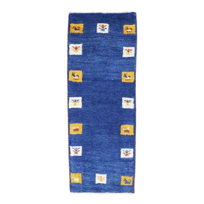 ペルシャ絨毯<br>シラーズ産ギャッベ<br>毛100％　44×115cm<br>商品番号 92050