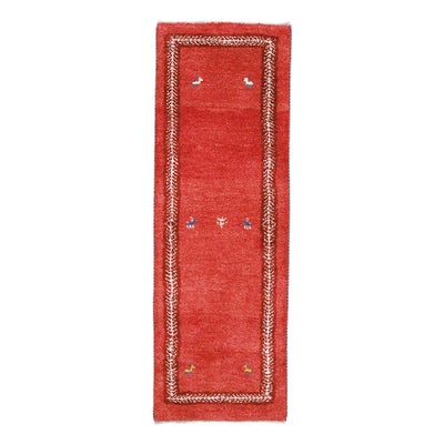 ペルシャ絨毯<br>シラーズ産ギャッベ<br>毛100%　50×144cm<br>商品番号 92054