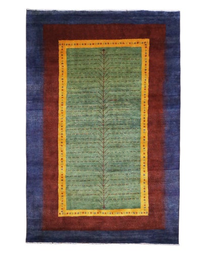 ペルシャ絨毯<br>シラーズ産ギャッベ<br>毛100％　192×308cm<br>商品番号92083