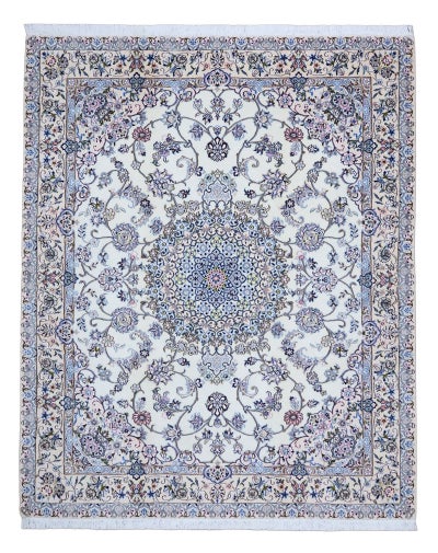 ペルシャ絨毯<br>ナイン産<br>毛＆絹 203×251cm<br>商品番号91535