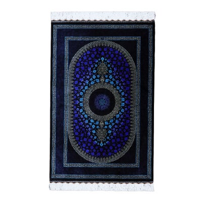 ペルシャ絨毯 クム産<br>シャナ工房<br>絹100% 78×123cm<br>商品番号92131