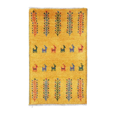 ペルシャ絨毯<br>シラーズ産ギャッベ<br>毛100％　48×76cm<br>商品番号91972
