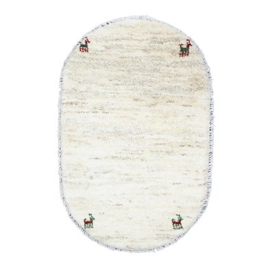 ペルシャ絨毯<br>シラーズ産ギャッベ<br>(楕円形)<br>毛100％　51×79cm<br>商品番号92038