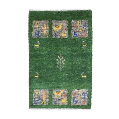 ペルシャ絨毯<br>シラーズ産ギャッベ<br>毛100％　49×76cm<br>商品番号91979