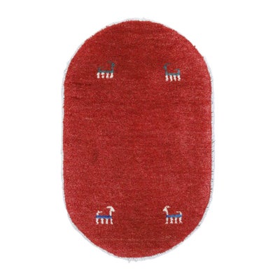 ペルシャ絨毯<br>シラーズ産ギャッベ<br>(楕円形)<br>毛100％　48×77cm<br>商品番号92028