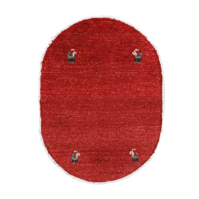 ペルシャ絨毯<br>シラーズ産ギャッベ<br>(楕円形)<br>毛100％　52×70cm<br>商品番号92031