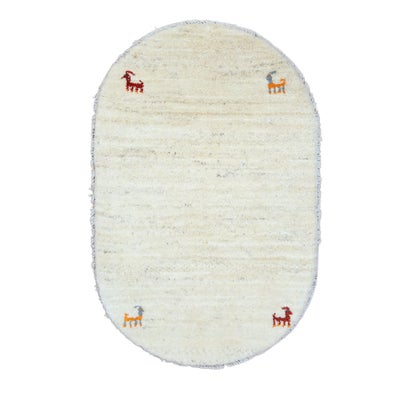 ペルシャ絨毯<br>シラーズ産ギャッベ<br>(楕円形)<br>毛100％　51×79cm<br>商品番号92033