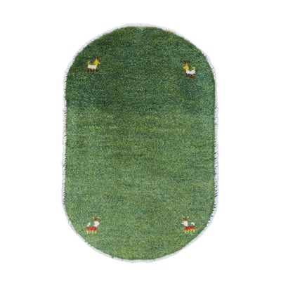 ペルシャ絨毯<br>シラーズ産ギャッベ<br>(楕円形)<br>毛100％　47×74cm<br>商品番号92029