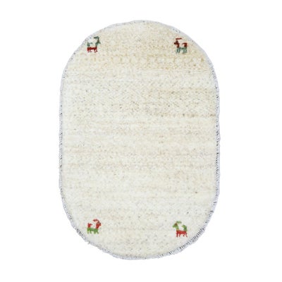 ペルシャ絨毯<br>シラーズ産ギャッベ<br>(楕円形)<br>毛100％　51×77cm<br>商品番号92036