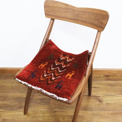 ペルシャ絨毯 ギャッベ　<br>座布団　39×40cm　<br>No.91607　レッド