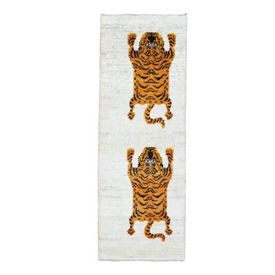 ギャッベ<br> ライオン ウール <br>54×152cm 廊下敷き <br> 商品番号 92186
