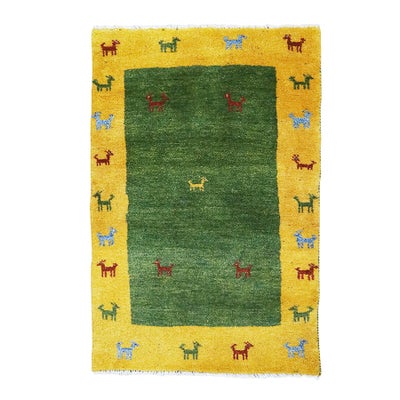 ペルシャ絨毯　手織り<br>ギャッベ<br>80×119cm<br>No.92026